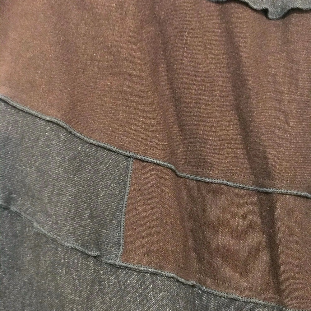 JJill long skirt brown and gray mixed fabrics skirt. Size XSP